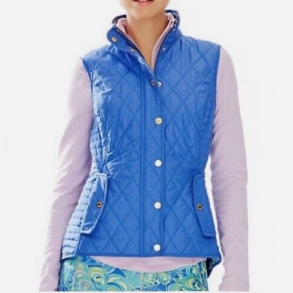 Lilly Pulitzer Quilted Blue Vest Small
